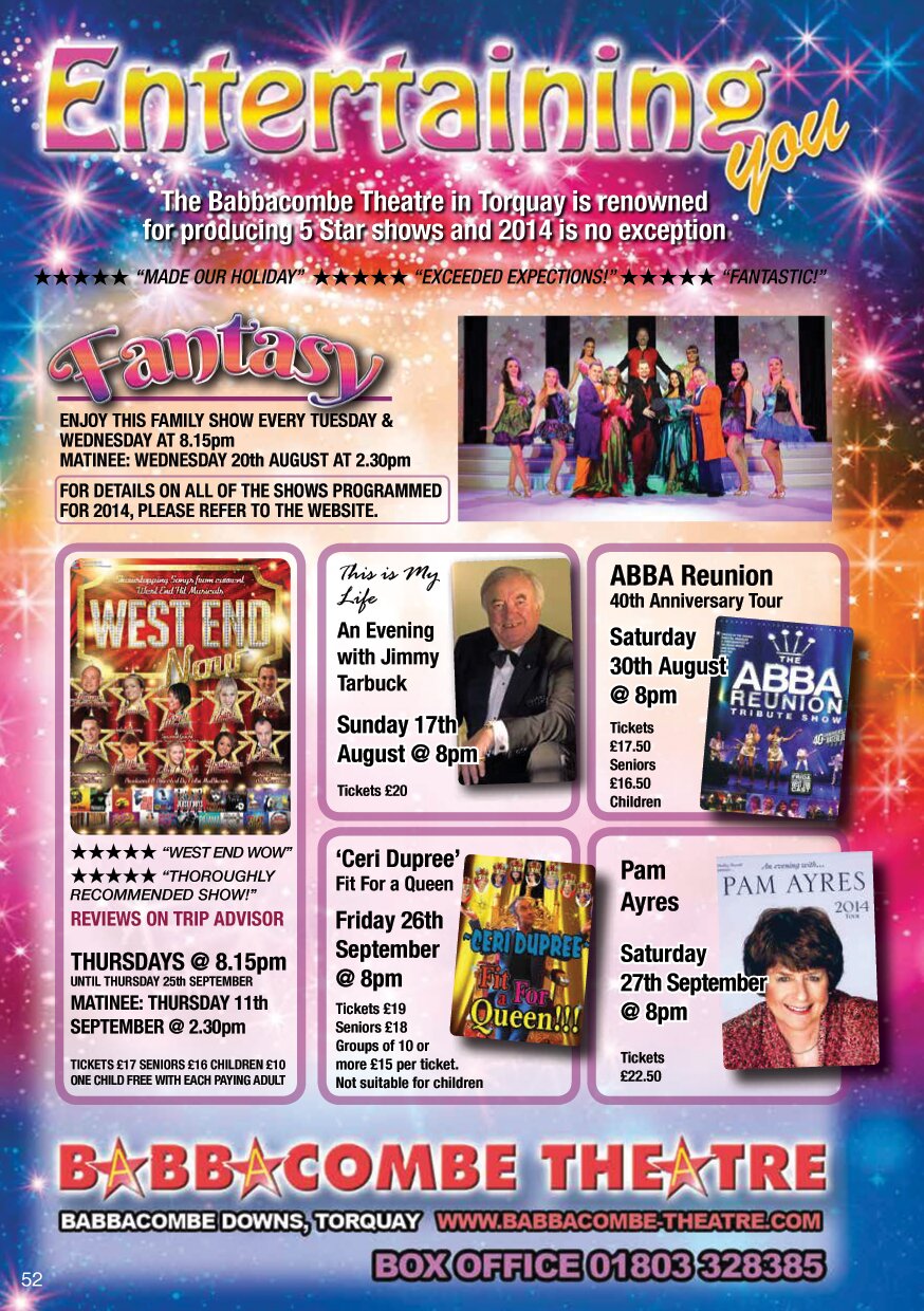 Fantasy & the Fantastic Shows coming up @ The Babbacombe Theatre, Torquay