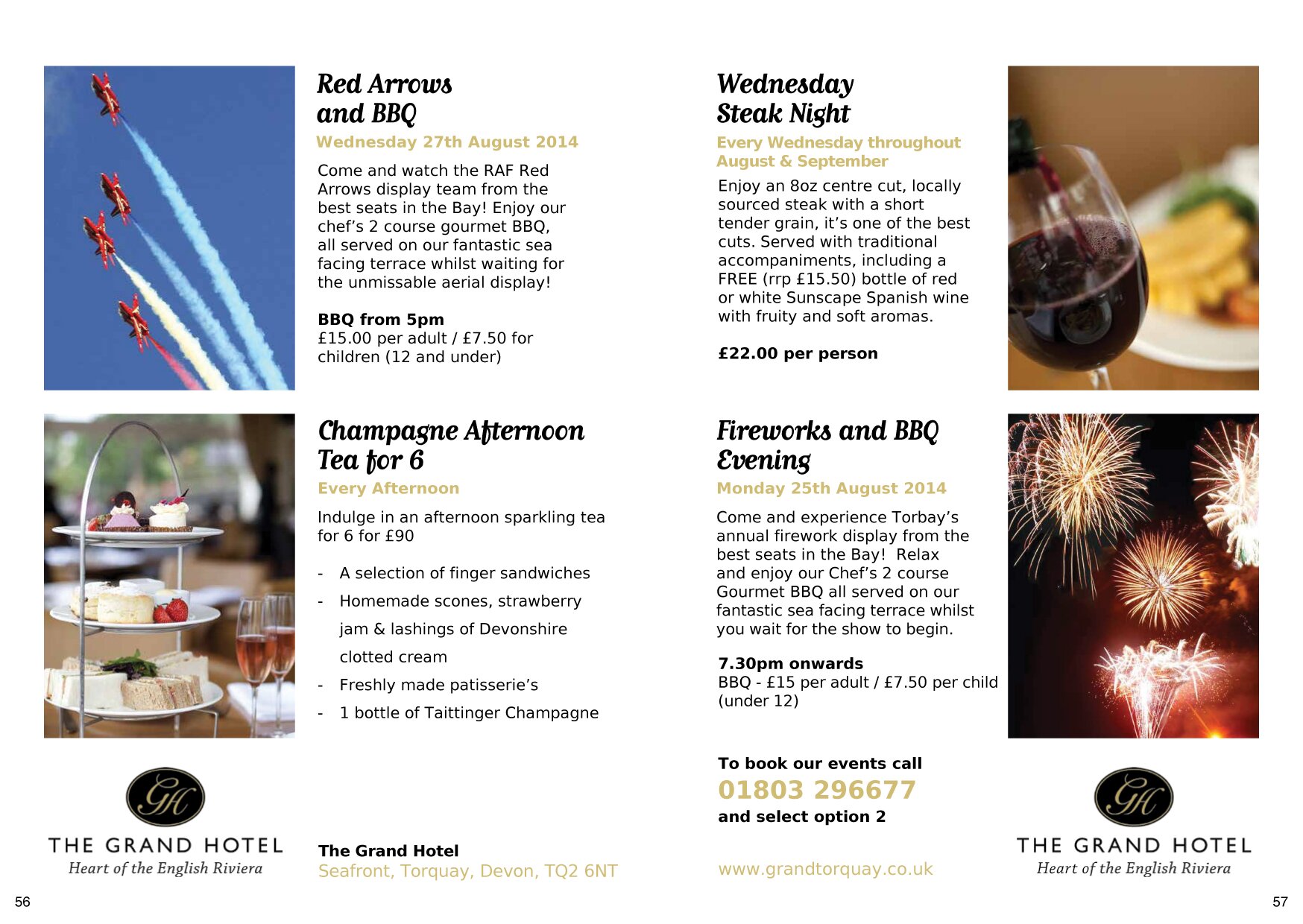 What’s On @ The Grand Hotel & The Grosvenor Hotel Torquay